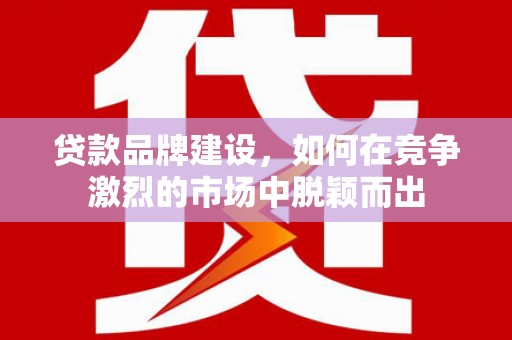 名间贷款品牌建设，如何在竞争激烈的市场中脱颖而出
