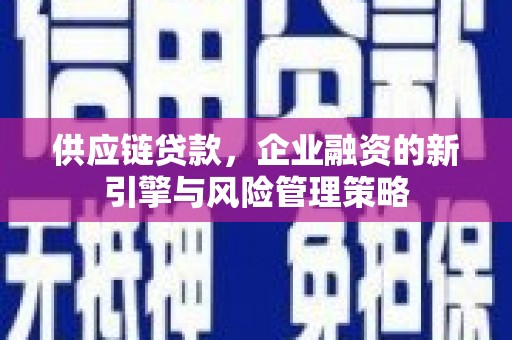 名间供应链贷款，企业融资的新引擎与风险管理策略