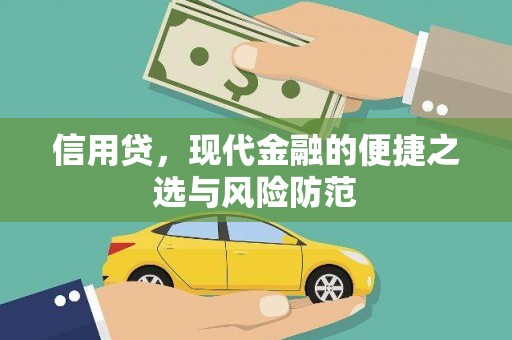 名间信用贷，现代金融的便捷之选与风险防范