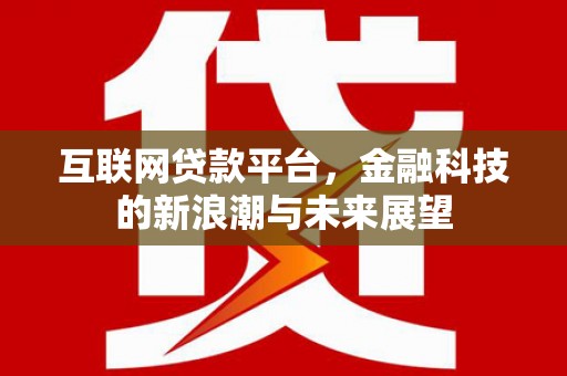 名间互联网贷款平台，金融科技的新浪潮与未来展望