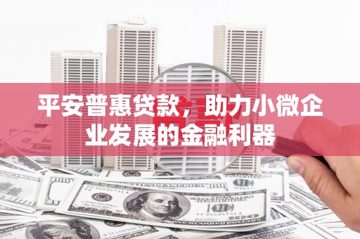 名间平安普惠贷款，助力小微企业发展的金融利器
