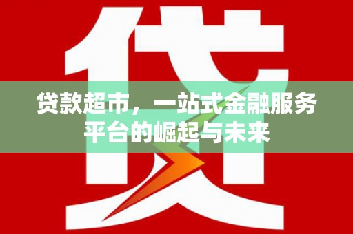 名间贷款超市，一站式金融服务平台的崛起与未来
